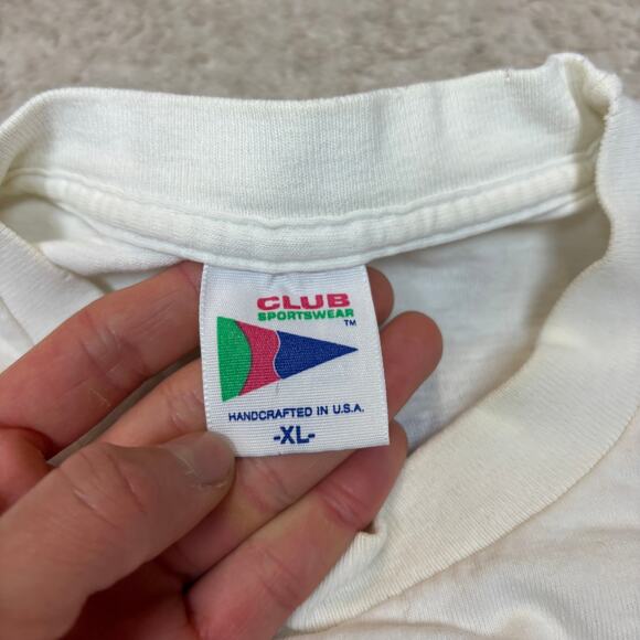 Vintage 80s Club Sportswear Imagine Dolphins Shirt Men's XL Ocean Activist - Picture 6 of 14